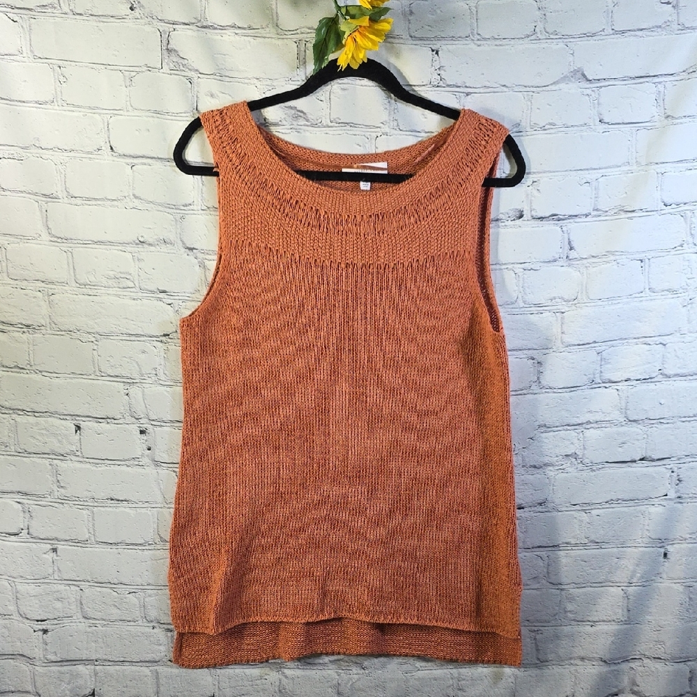 New Directions Sleeveless Knit Top in Warm Orange/Rust/Clay color Sz XL